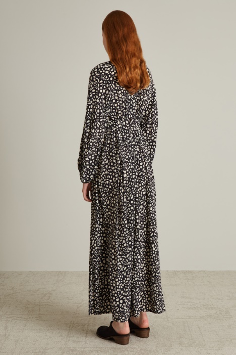 Abito lungo in crépe di seta