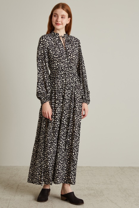 Abito lungo in crépe di seta