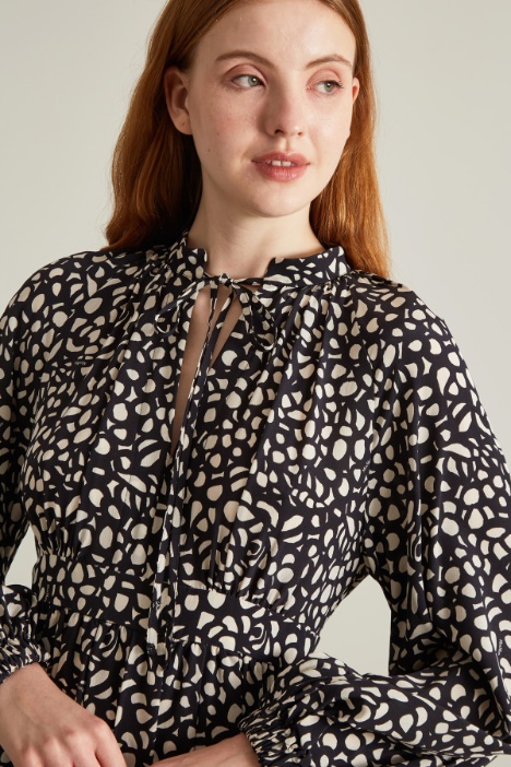 Abito lungo in crépe di seta