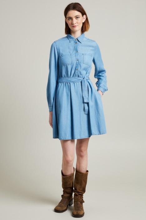 Abito corto in denim leggero