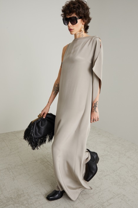 Abito monospalla in crêpe