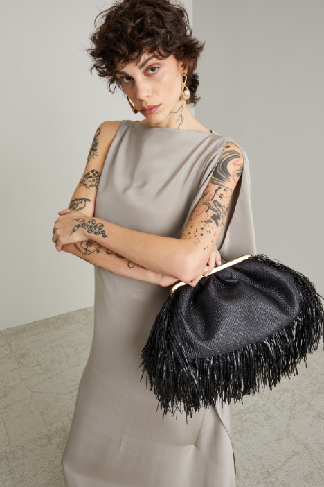 Abito monospalla in crêpe