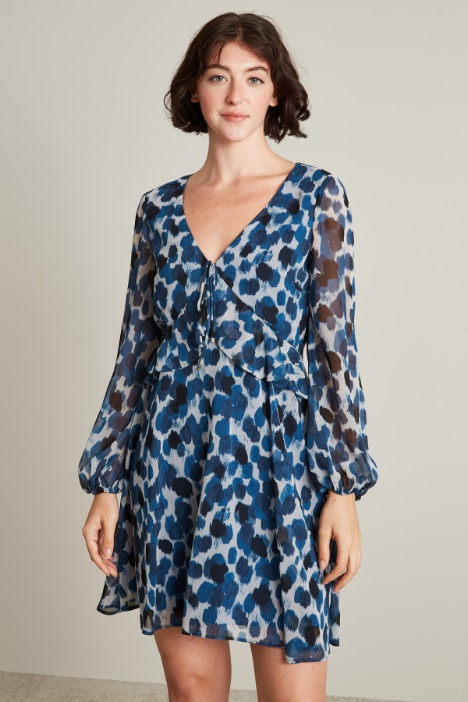 Vestido de georgette estampado