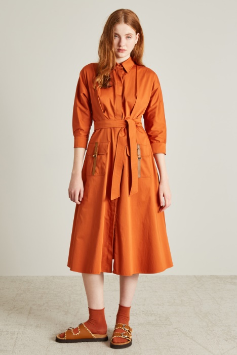 Vestido gabardina con cinturón