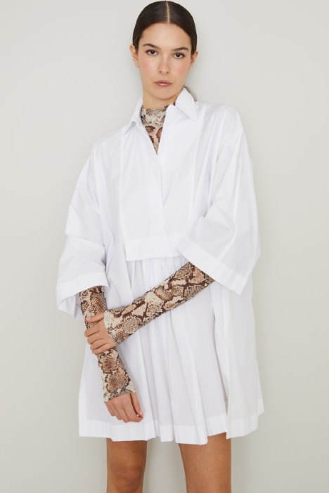 Abito in cotone con arricciatura