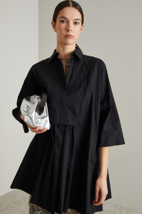 Abito in cotone con arricciatura