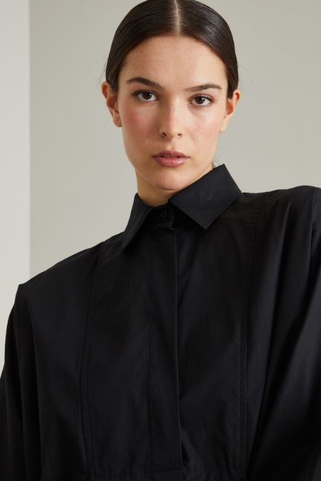 Abito in cotone con arricciatura