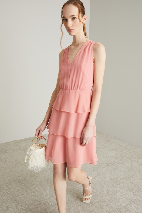 Abito a balze in georgette