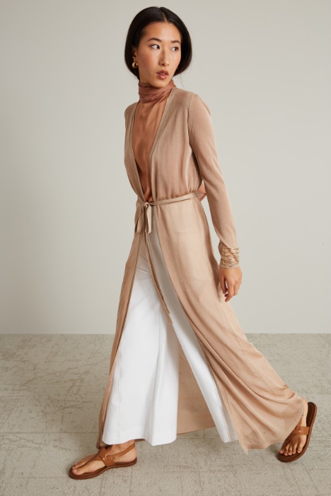 Cardigan lungo lamè