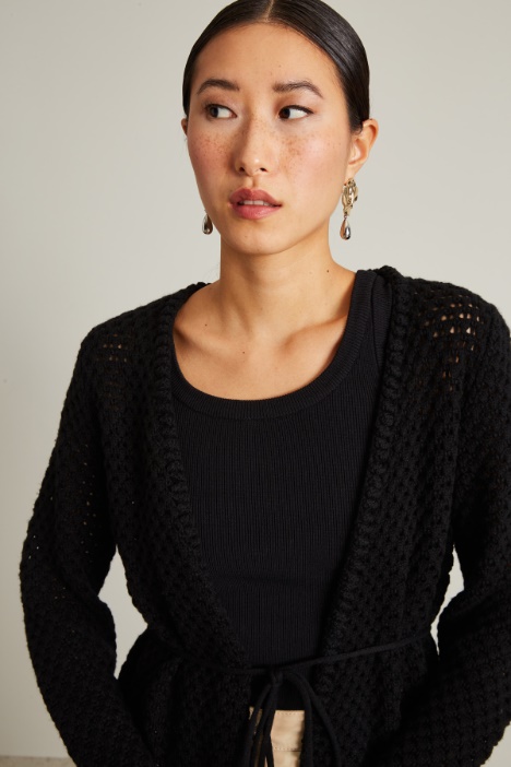 Cardigan lungo jacquard