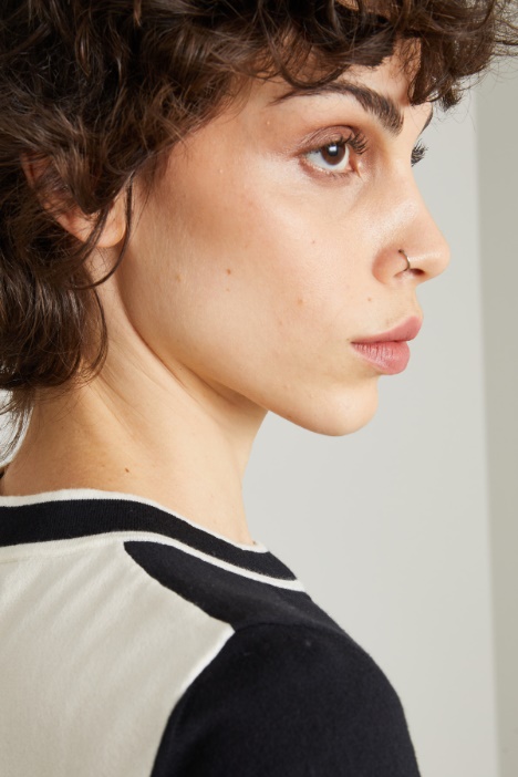 Maglia crop in filato di cotone