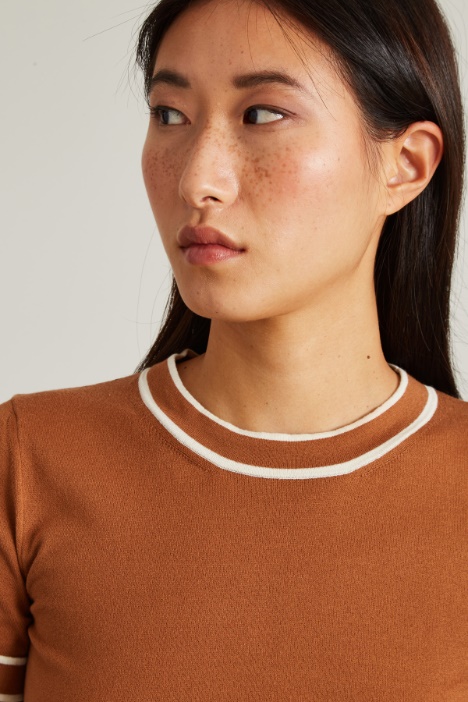 Maglia crop in filato di cotone