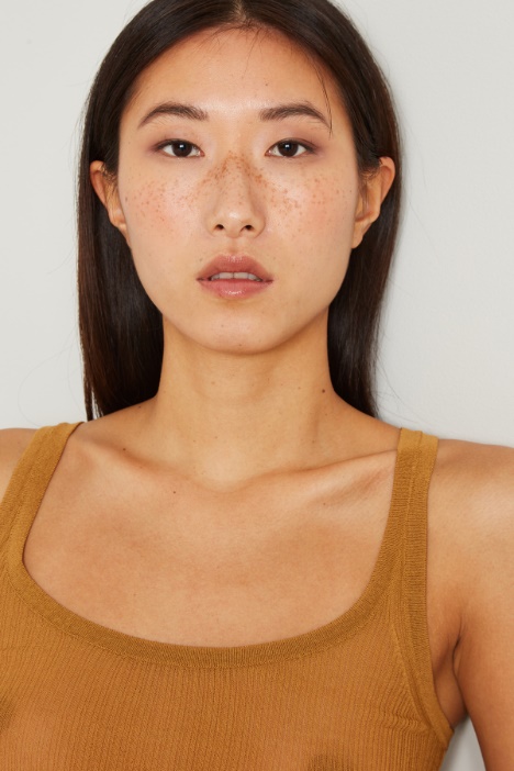 Canotta in maglia crépe