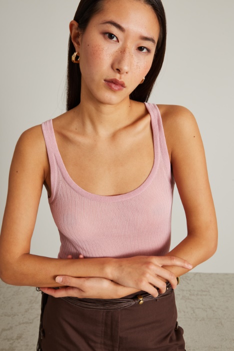 Canotta in maglia crépe