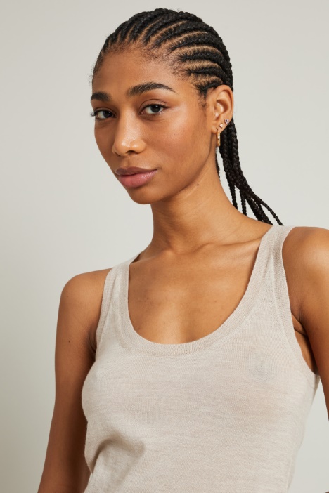 Canotta in maglia di cashmere