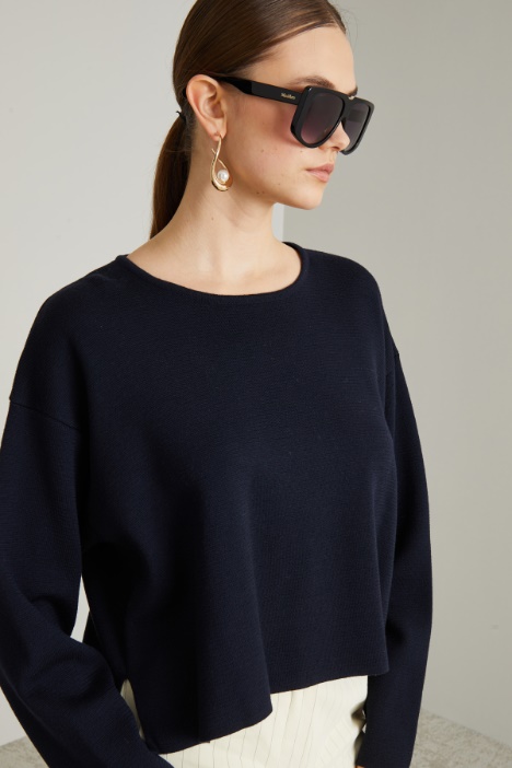 Maglia boxy in filato di lana