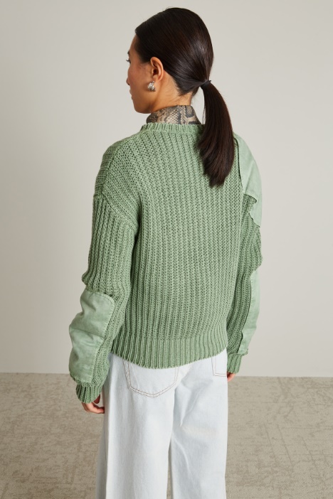Maglia in cordonetto con toppe