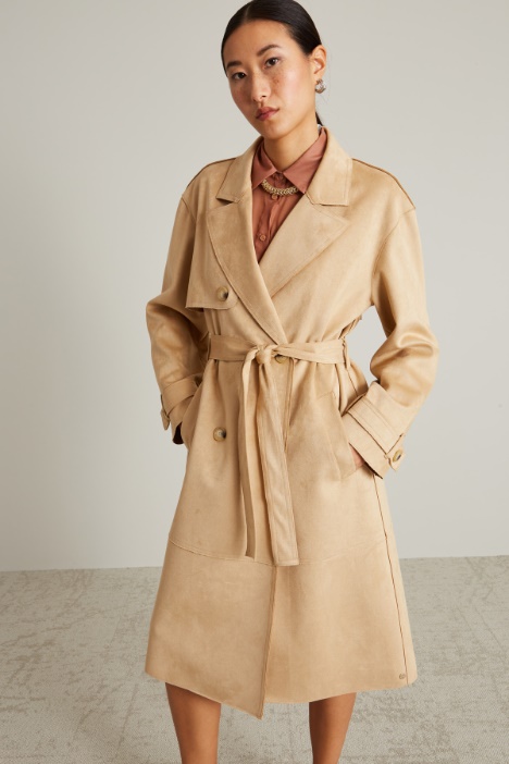 Trench in jersey dal finish vellutato