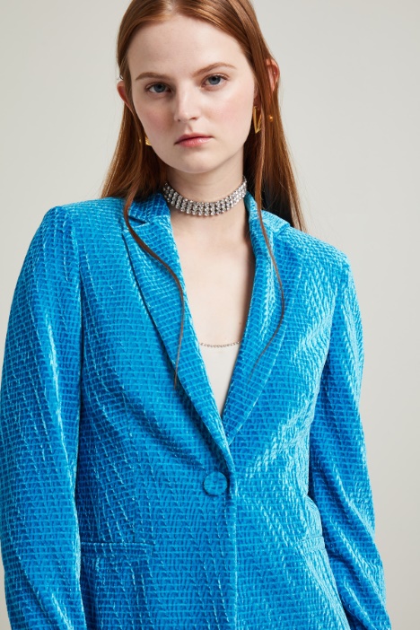Blazer in veeluto texturizzato