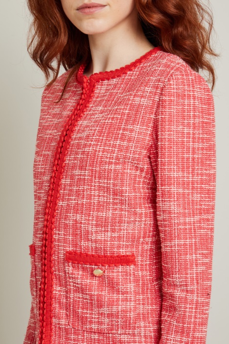 Giacca dritta in jersey tweed