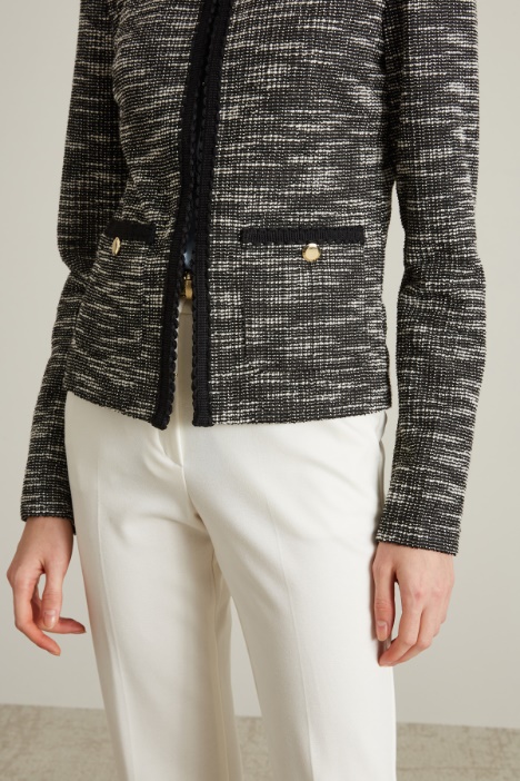 Giacca dritta in jersey tweed