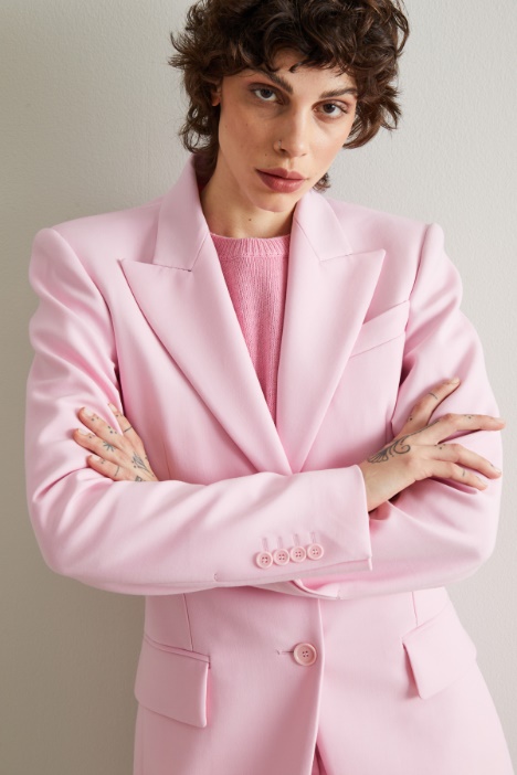 Blazer monopetto in lana stretch