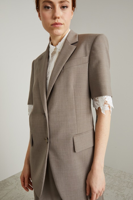 Blazer a mezze maniche in tela