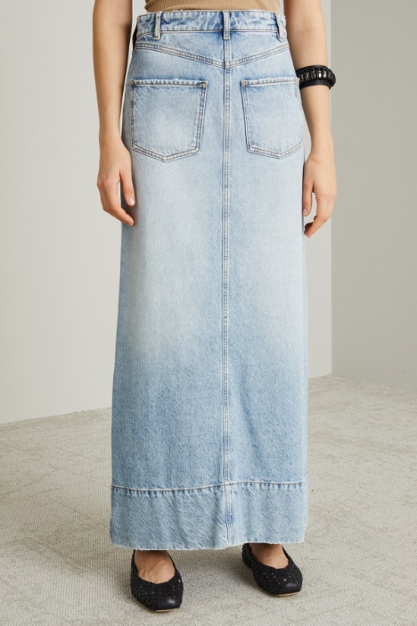 Gonna in denim con baschina