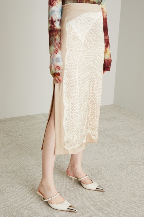 Gonna longuette con stampa