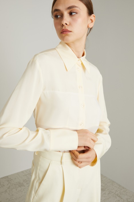 Camicia in tela e chiffon