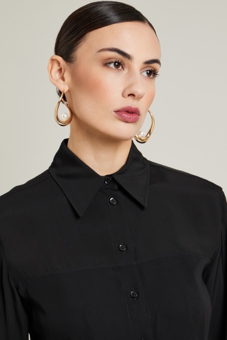 Camicia in tela e chiffon