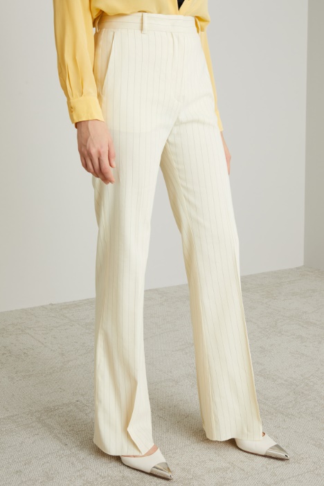 Pantaloni in tela gessata