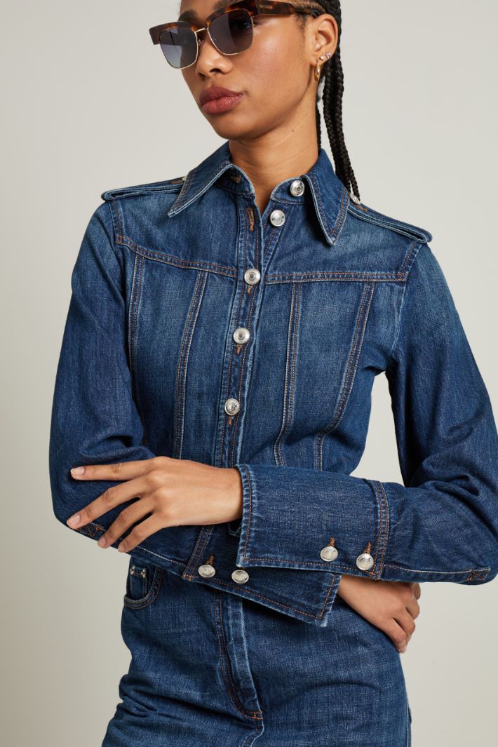 Denim shirt dress Intrend - 4