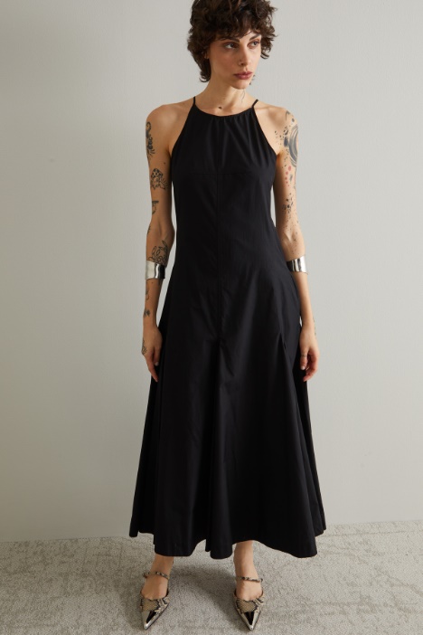 Vestido largo de popelina