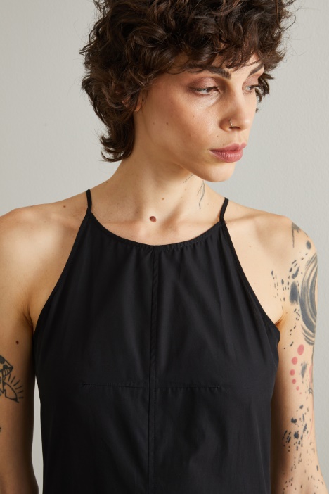 Vestido largo de popelina