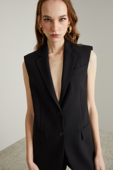 Blazer smanicato in lana