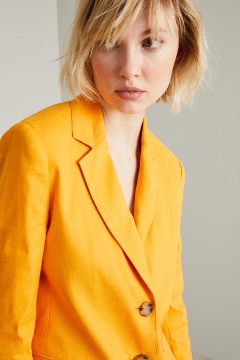 Blazer in stuoia di misto lino