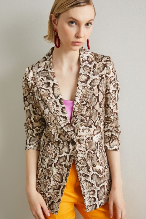 Blazer de raso animalier