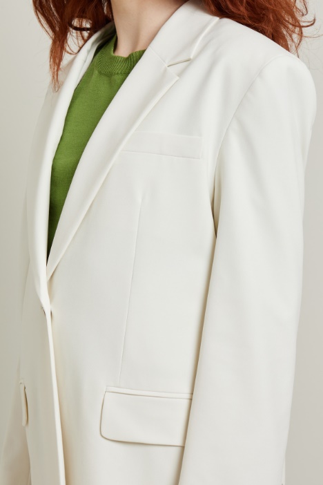 Blazer de botonadura simple de tela