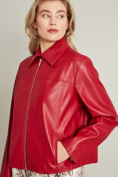 Cazadora biker de punto revestido