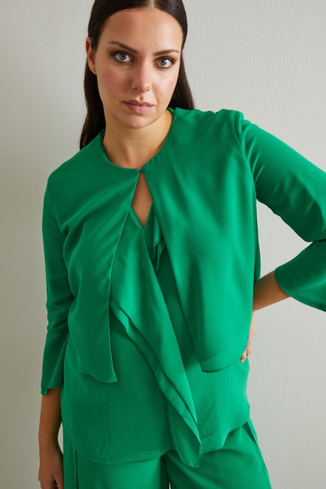 Abrigo guardapolvo corto de georgette