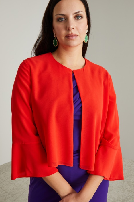 Abrigo guardapolvo corto de georgette