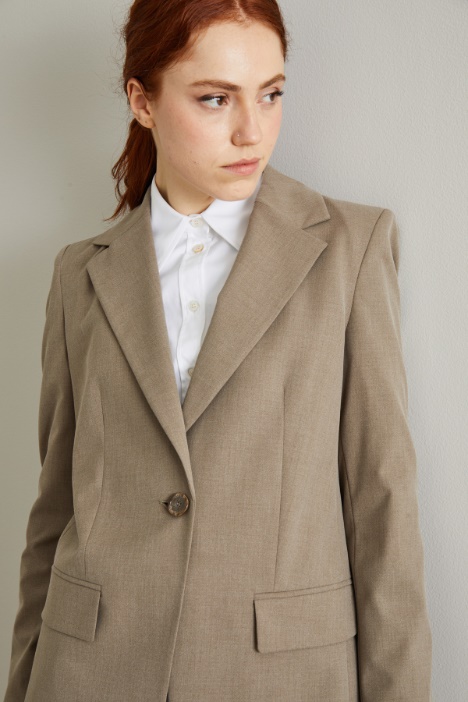 Blazer dritto in tela