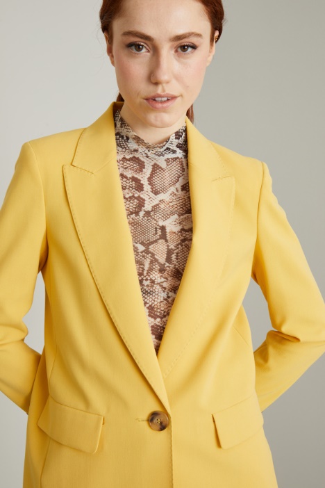 Blazer recto de lona elástica