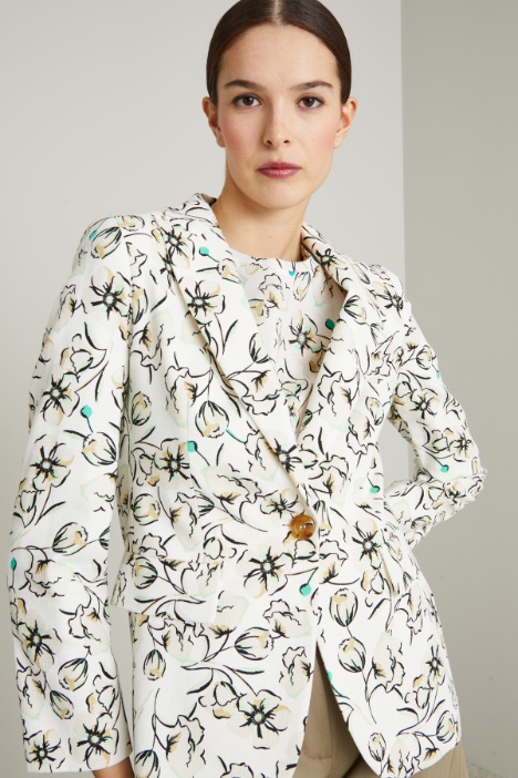 Blazer in stuoia a fantasia