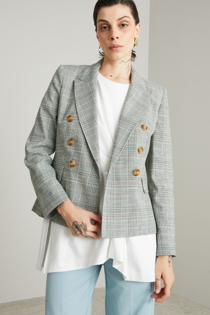 Patterned double-breasted blazer Intrend - 3