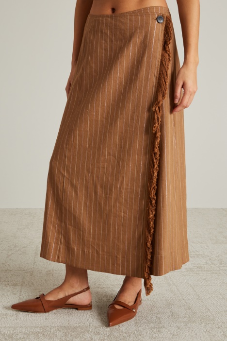 Gonna a portafoglio con frange