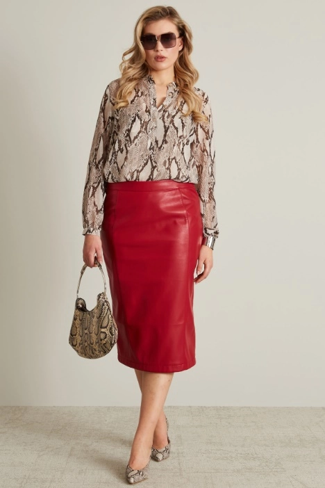 Coated jersey skirt - Intrend