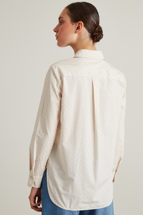 Camicia in popeline con strass
