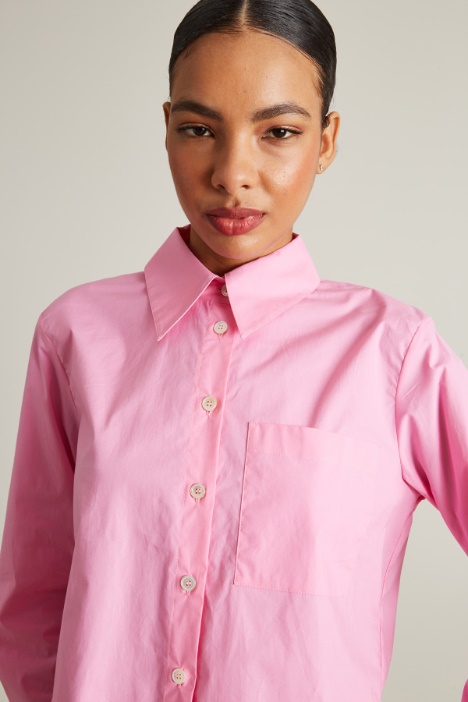 Camicia boxy in popeline